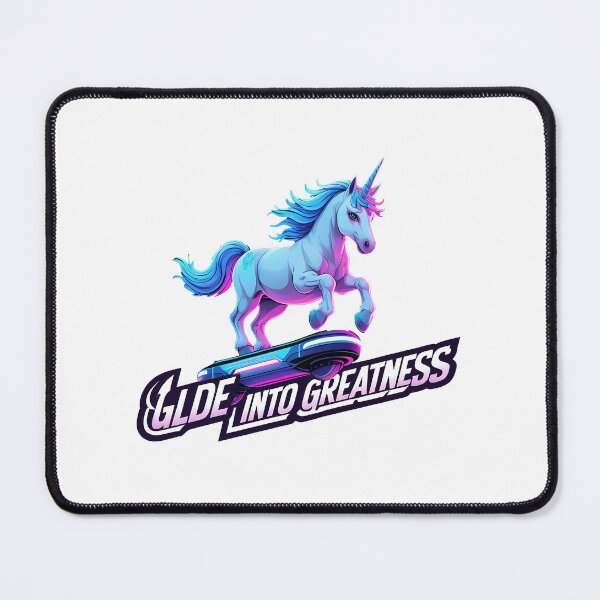 Item preview, Glide into Greatness – Neon Hoverboard Unicorn designed and sold by zoughlal.