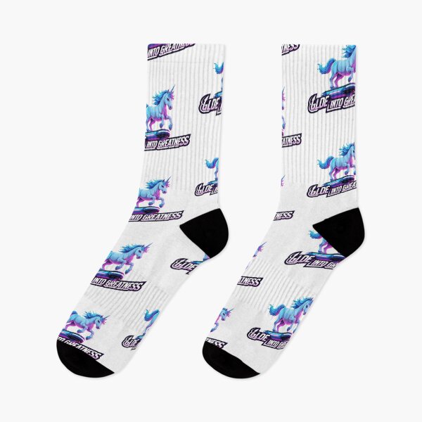Item preview, Glide into Greatness – Neon Hoverboard Unicorn designed and sold by zoughlal.