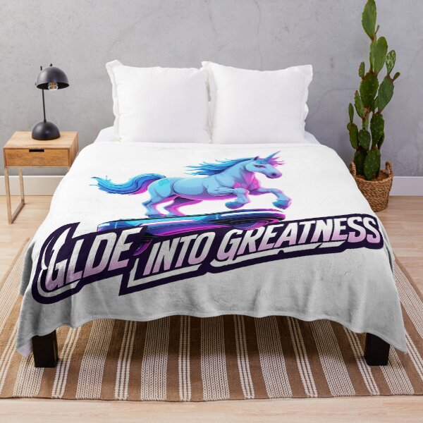 Item preview, Glide into Greatness – Neon Hoverboard Unicorn designed and sold by zoughlal.