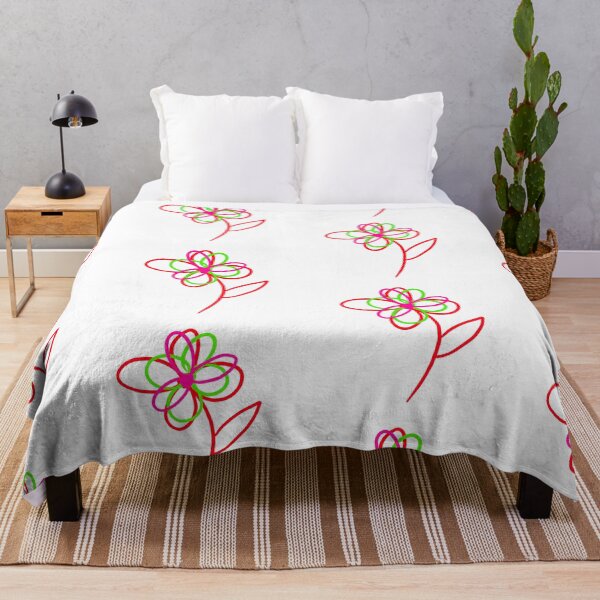 Vista previa del artículo con la obra «Linda flor minimalista de neón dibujada a mano», diseñado y vendido por Althaea_Design_Vault.