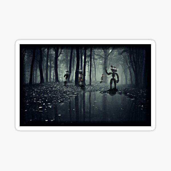 Vista previa del artículo con la obra «¡Corre por el bosque animatrónico! Infestación forestal de FNAF.», diseñado y vendido por BrHrocknroll.