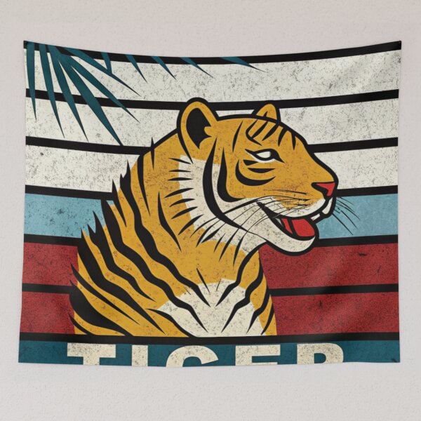 Item preview, Retro Vintage Tiger Aesthetic Illustration Art designed and sold by Yas_oma.