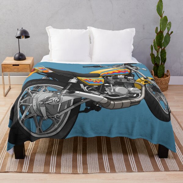 Item preview, Custom Kawasaki Z1 with Flames: Illustrated Vintage Motorcycle designed and sold by Brendan Arthur Ring.