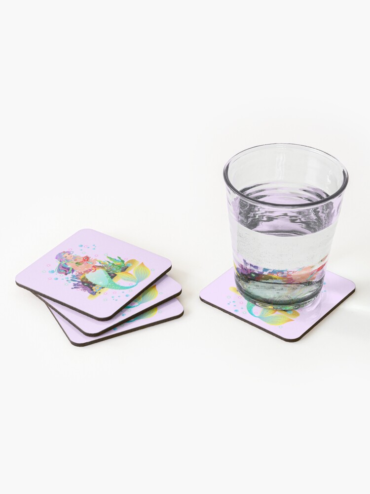Thumbnail 2 of 5, Coasters (Set of 4), Meredith the Mermaid™ designed and sold by TeelieTurner.