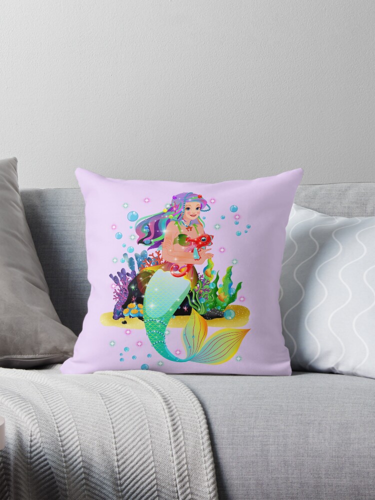 Thumbnail 1 of 4, Pillow, Meredith the Mermaid™ designed and sold by TeelieTurner.