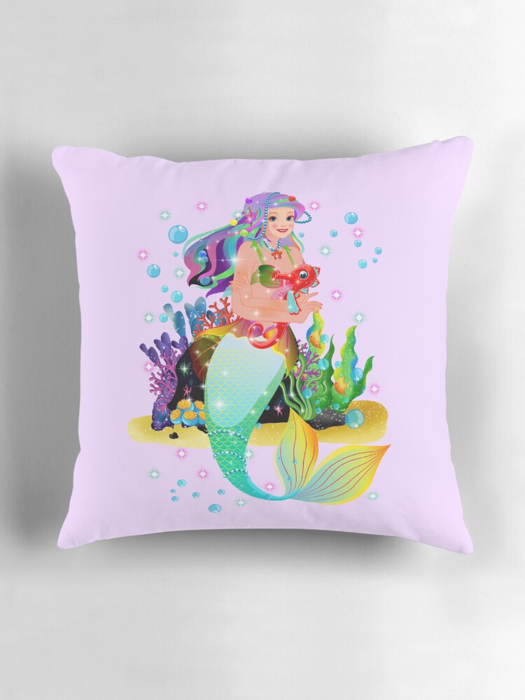 Thumbnail 3 of 4, Pillow, Meredith the Mermaid™ designed and sold by TeelieTurner.