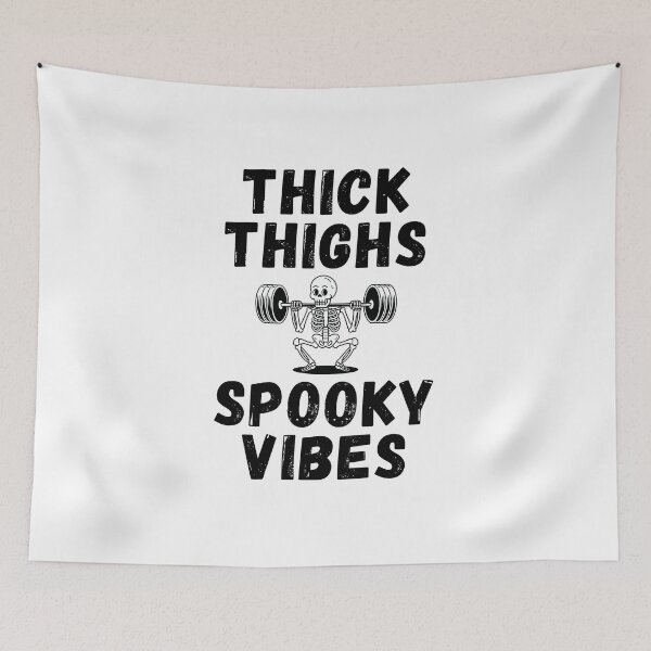 Item preview, Thick Thighs and Spooky Vibes funny Halloween skeleton gym designed and sold by snowry.