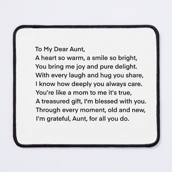 Item preview, Dear Aunt a Mother’s Day Poem designed and sold by GameMod.