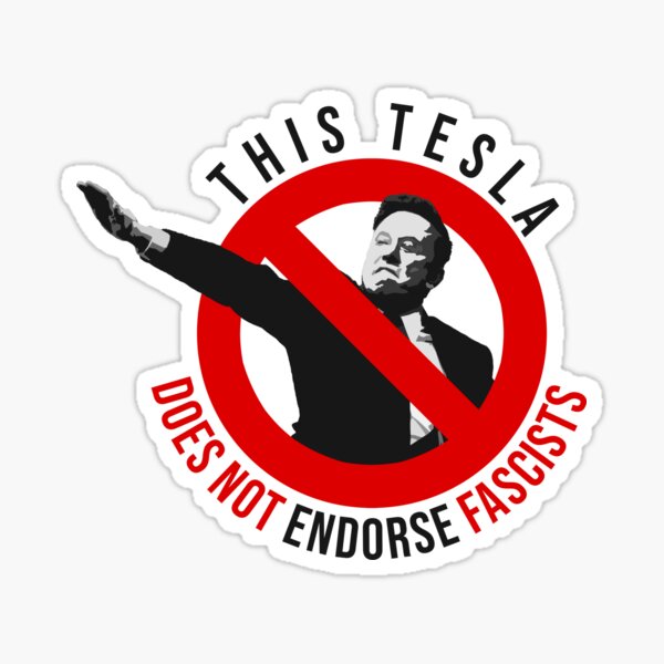 Artikel-Vorschau von Antifaschistischer Anti-Elon-Musk-Tesla-Stoßfänger, designt und verkauft von brkvdesign.