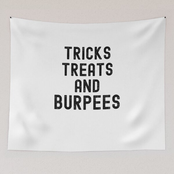 Item preview, Tricks Treats and Burpees funny Halloween humor workout designed and sold by snowry.