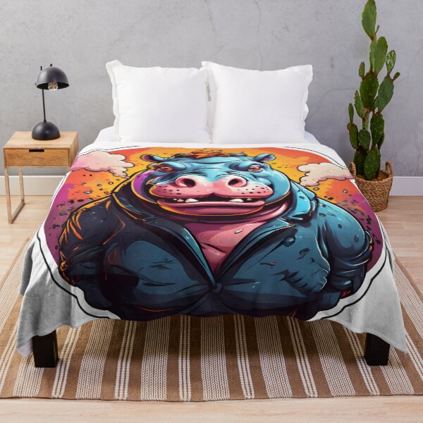Item preview, Angry hippo in punk style – a rebellious spirit designed and sold by KateVil.
