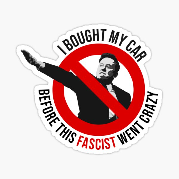 Item preview, Antifaschistischer Anti-Elon-Musk-Tesla-Stoßfänger designed and sold by brkvdesign.