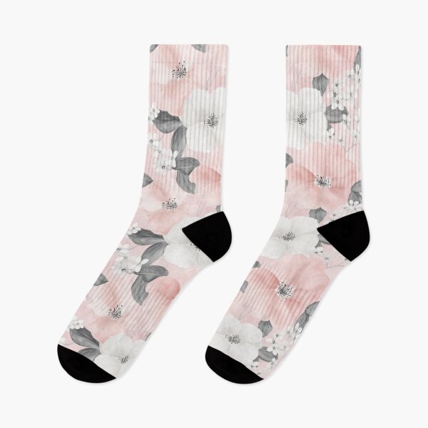 Item preview, Estampado floral primaveral en tonos pastel rosa, blanco y gris designed and sold by sheprint.