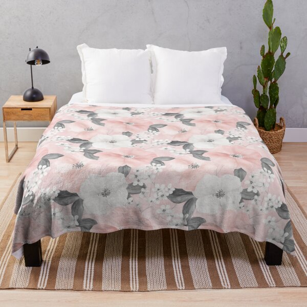 Item preview, Estampado floral primaveral en tonos pastel rosa, blanco y gris designed and sold by sheprint.