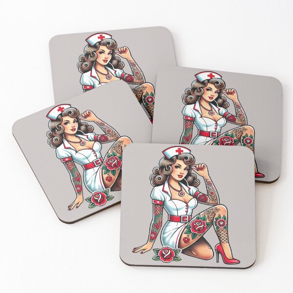 Item preview, Sexy Tattooed Nurse Pin-up designed and sold by PinUpPizzazz.