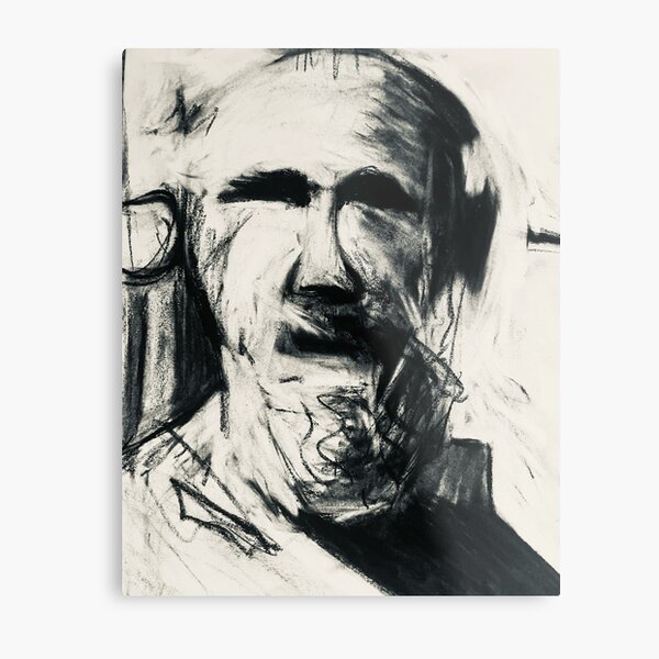 Item preview, Old man sketch charcoal abstract designed and sold by WhimsyB .