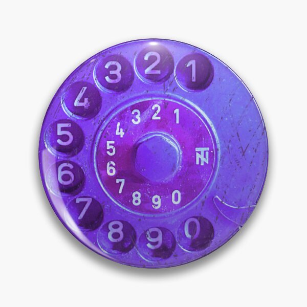 Item preview, Retro phone dial, purple grunge, vintage rotary telephone designed and sold by suekieper.