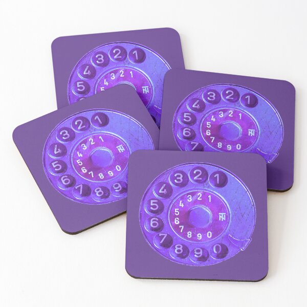 Item preview, Retro phone dial, purple grunge, vintage rotary telephone designed and sold by suekieper.