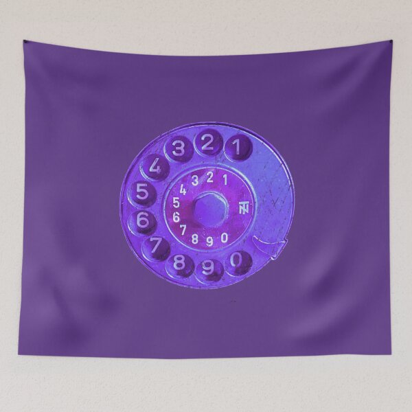 Item preview, Retro phone dial, purple grunge, vintage rotary telephone designed and sold by suekieper.