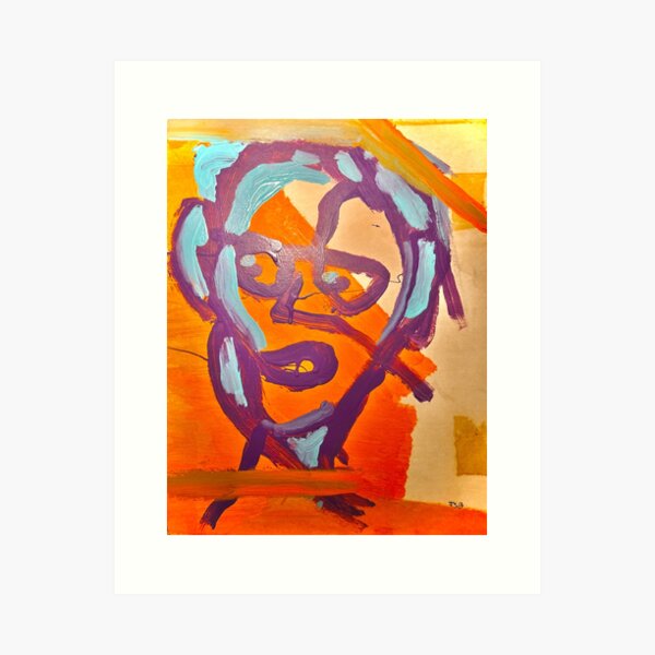 Item preview, Self portrait acrylic on cardboard designed and sold by WhimsyB .