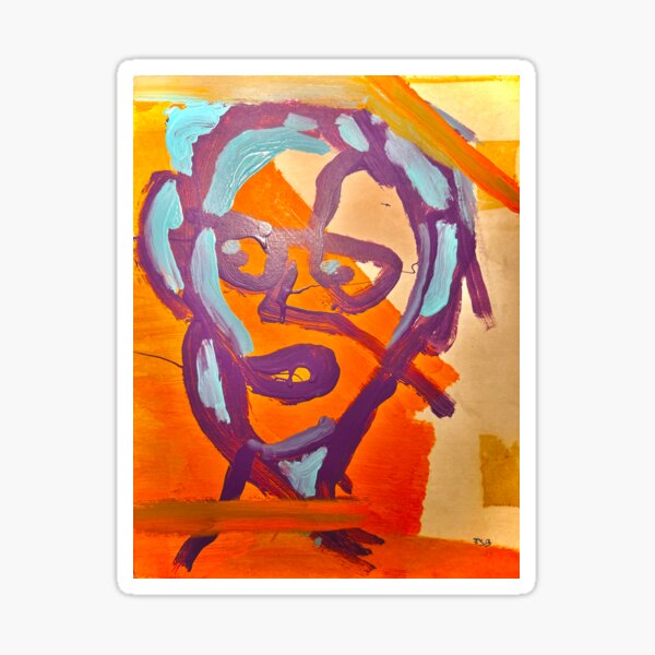 Item preview, Self portrait acrylic on cardboard designed and sold by WhimsyB .