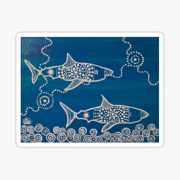 Vista previa del artículo con la obra «Tótem del tiburón (Serie Watersong)», diseñado y vendido por KumilArt.