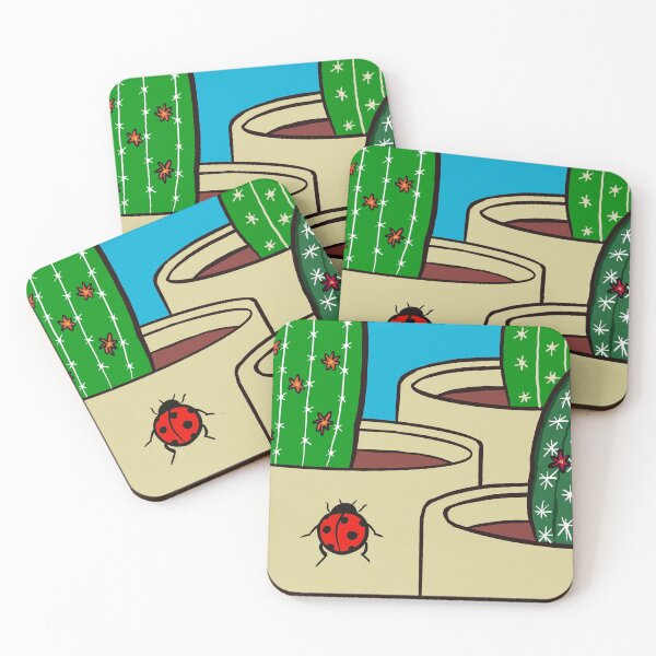 Item preview, Ladybird on cactus designed and sold by UnicornIque.