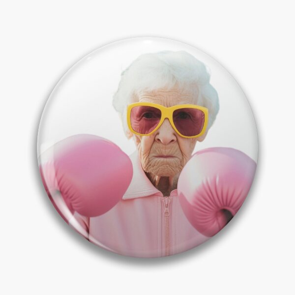Item preview, Granny Knockout – Fierce & Funny Pink Boxing Gloves Fighter designed and sold by Estalon.
