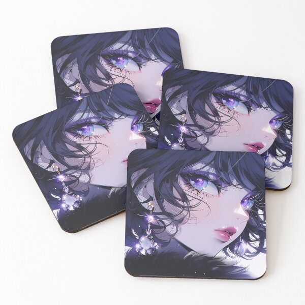 Item preview, Mysterious Sapphire Noir Anime Girl designed and sold by bubblegoth.