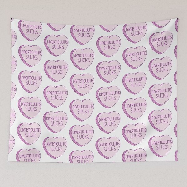 Item preview, Diverticulitis sucks! in pink candy heart designed and sold by jazzydevil.