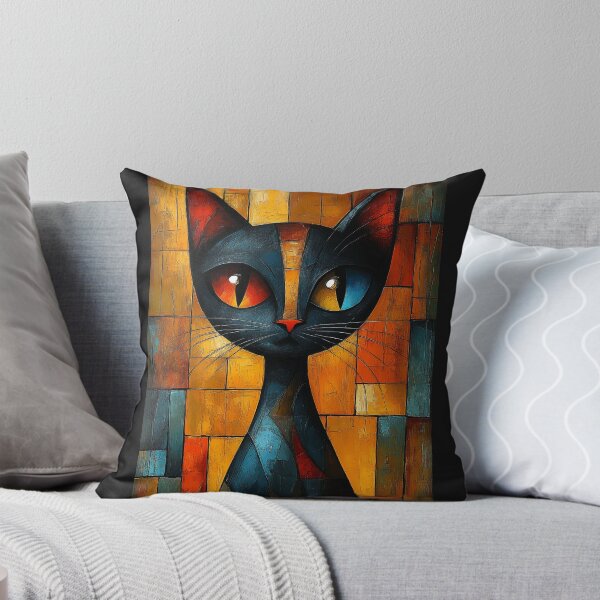 Item preview, Black Cat Cubist Abstract Art designed and sold by sheprint.
