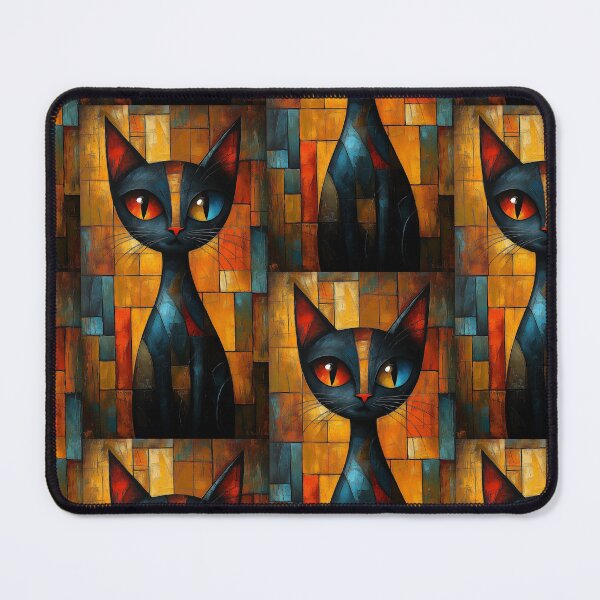 Item preview, Black Cat Cubist Abstract Art designed and sold by sheprint.