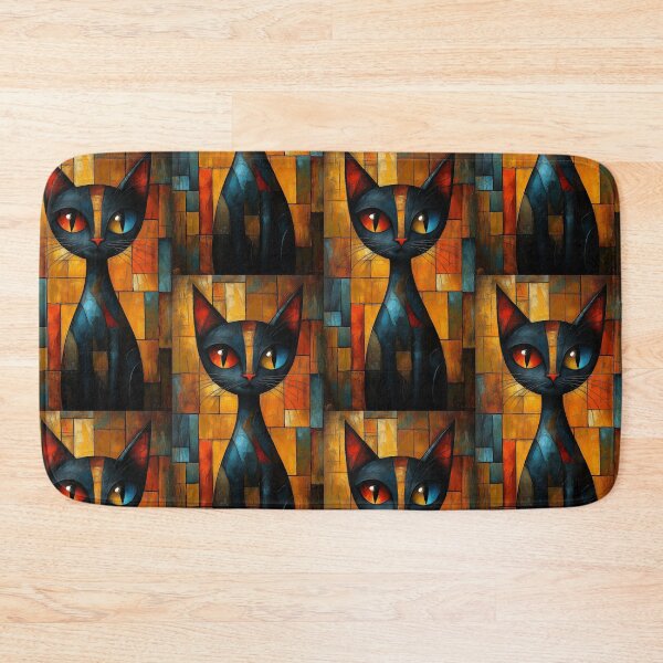 Item preview, Black Cat Cubist Abstract Art designed and sold by sheprint.