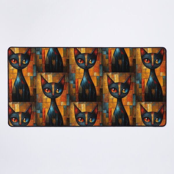 Item preview, Black Cat Cubist Abstract Art designed and sold by sheprint.