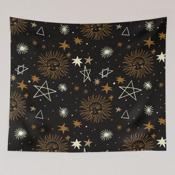 Item preview, Retro 90s Celestial Moon and Star Pattern by Illustrator Jemma Jamie SKidmore  designed and sold by Jemma Jamie Skidmore.