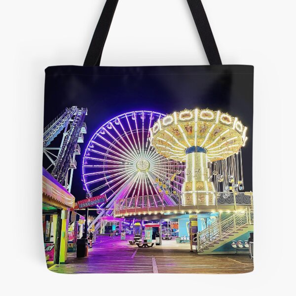 Item preview, Wildwood Nj Boardwalk at night Neon Lights designed and sold by ChattyKathieGifts.