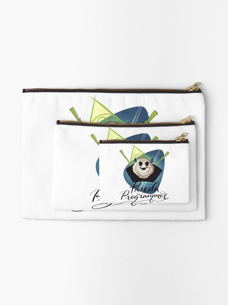 Thumbnail 2 of 4, Zipper Pouch, Panda Programmer Python Programming Language designed and sold by ProjectX23.