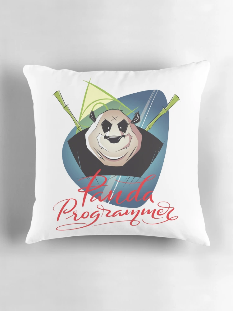 Thumbnail 3 of 4, Pillow, Panda Programmer Python Programming Language designed and sold by ProjectX23.