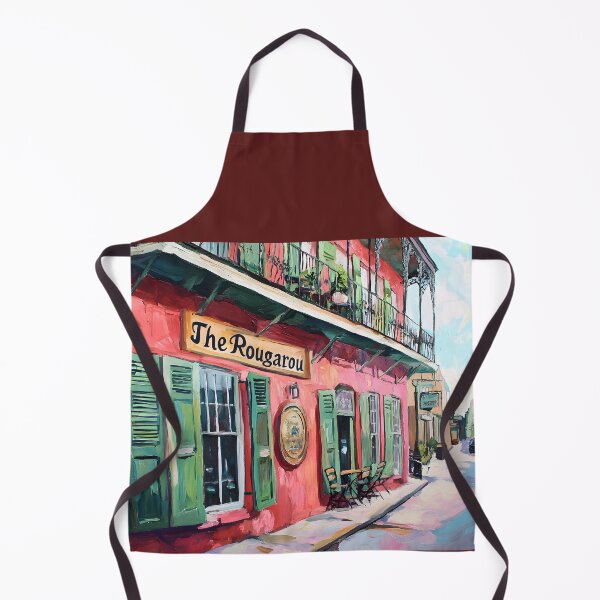 Item preview, The Rougarou Bar in New Orleans - Cozy Charm of a Pink Building with Green Shutters designed and sold by OlfactoART Studio.