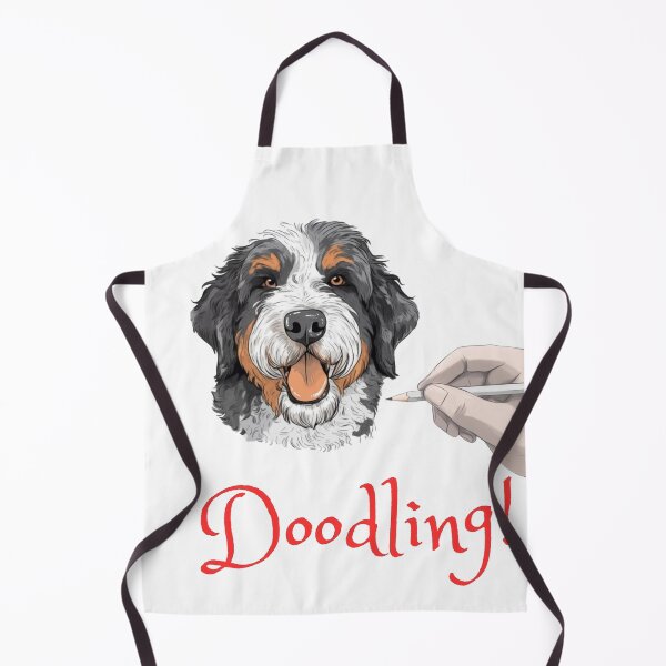 Item preview, Bernedoodle Doodling Happy Bernese Doodle Dog – Artistic Poodle Doodles Sketch designed and sold by PoodleDoodles4U.