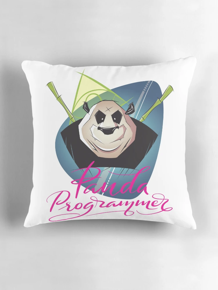 Thumbnail 3 of 4, Pillow, Panda Programmer Python Programming Language designed and sold by ProjectX23.