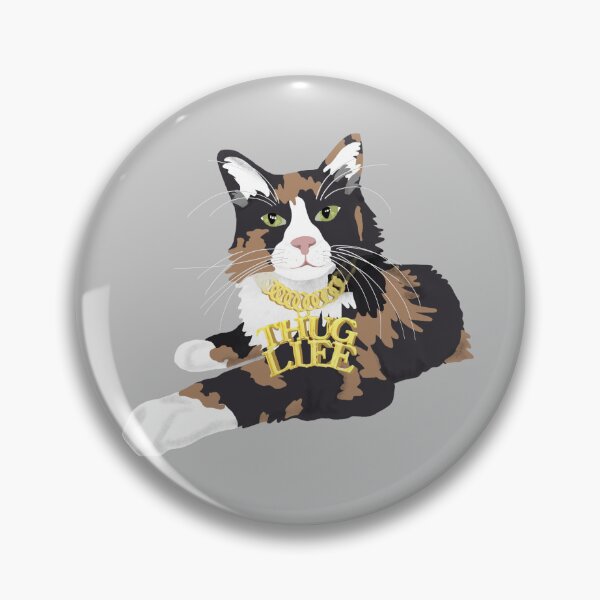 Item preview, Calico Cat in "Thug Life" Chain - Grey designed and sold by stubiedoodles.