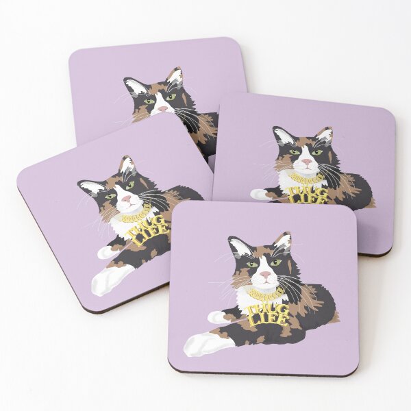 Item preview, Calico Cat in "Thug Life" Chain - Purple designed and sold by stubiedoodles.