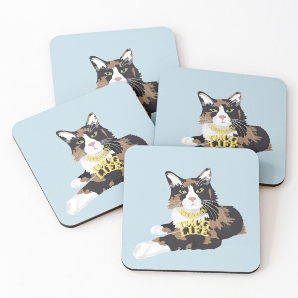 Item preview, Calico Cat in "Thug Life" Chain - Blue designed and sold by stubiedoodles.
