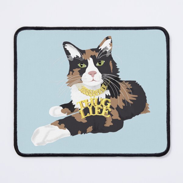 Item preview, Calico Cat in "Thug Life" Chain - Blue designed and sold by stubiedoodles.