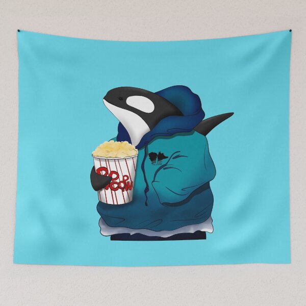 Item preview, Popcorn lover Killer Whale with hoodie designed and sold by Bella-Illust.