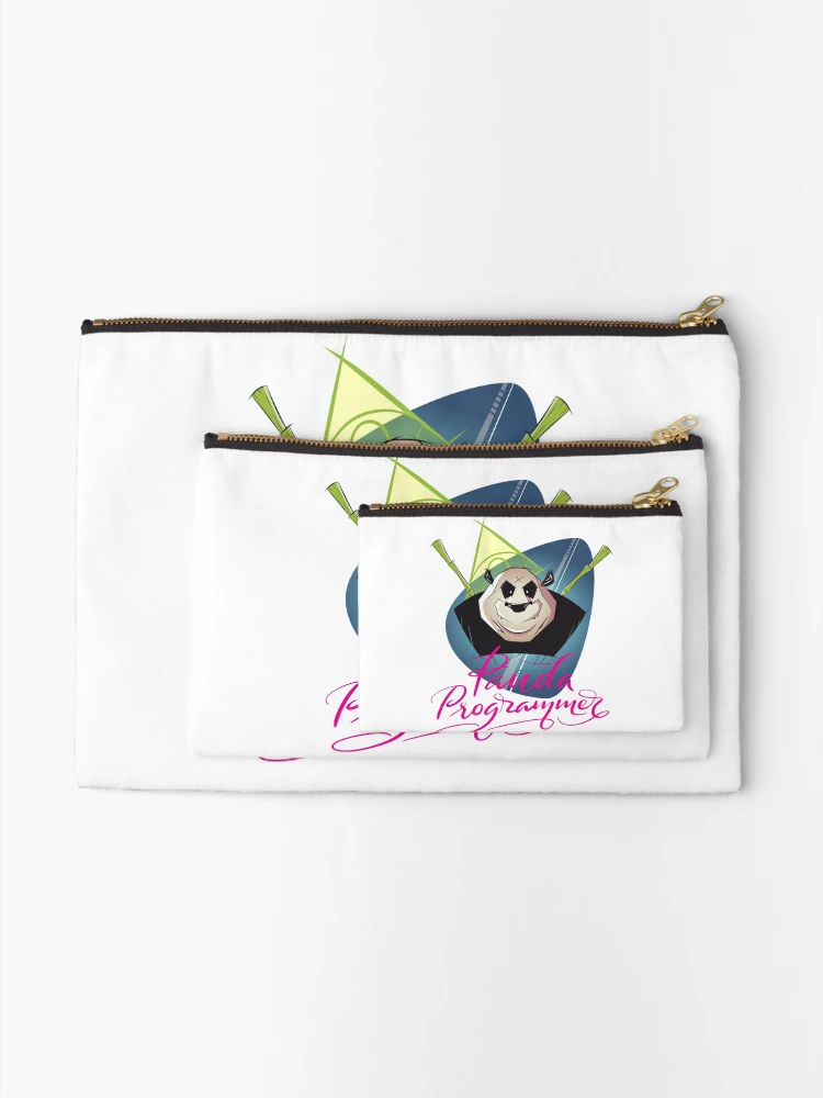 Thumbnail 2 of 4, Zipper Pouch, Panda Programmer Python Programming Language designed and sold by ProjectX23.