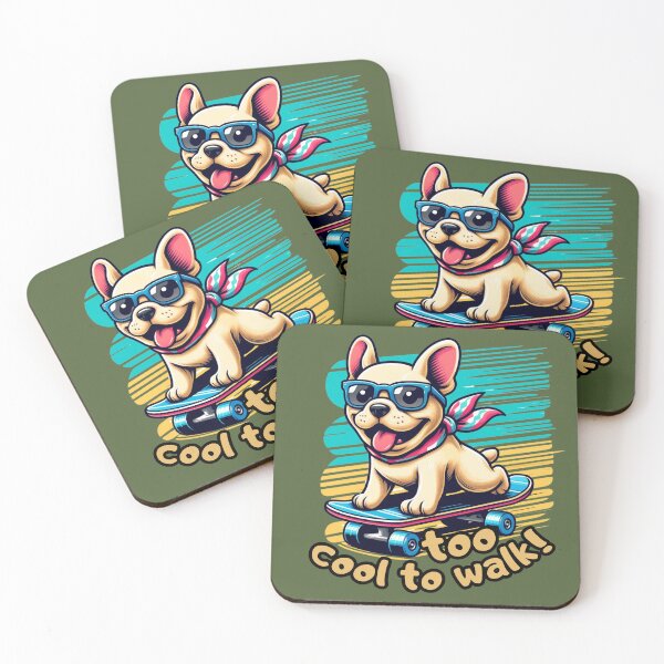 Aperçu de l'œuvre Frenchie amusant Frenchie Skater créée et vendue par Meandmyshop.