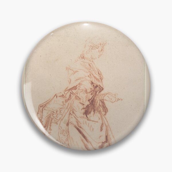 Item preview, Chalk Depiction of Woman Standing by Nicolas Lancret designed and sold by shopartsyraes.