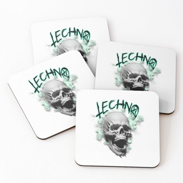 Artikelvorschau, TECHNO - Skull Fog (Schwarz/Minze) entworfen und verkauft von Discothreadz.